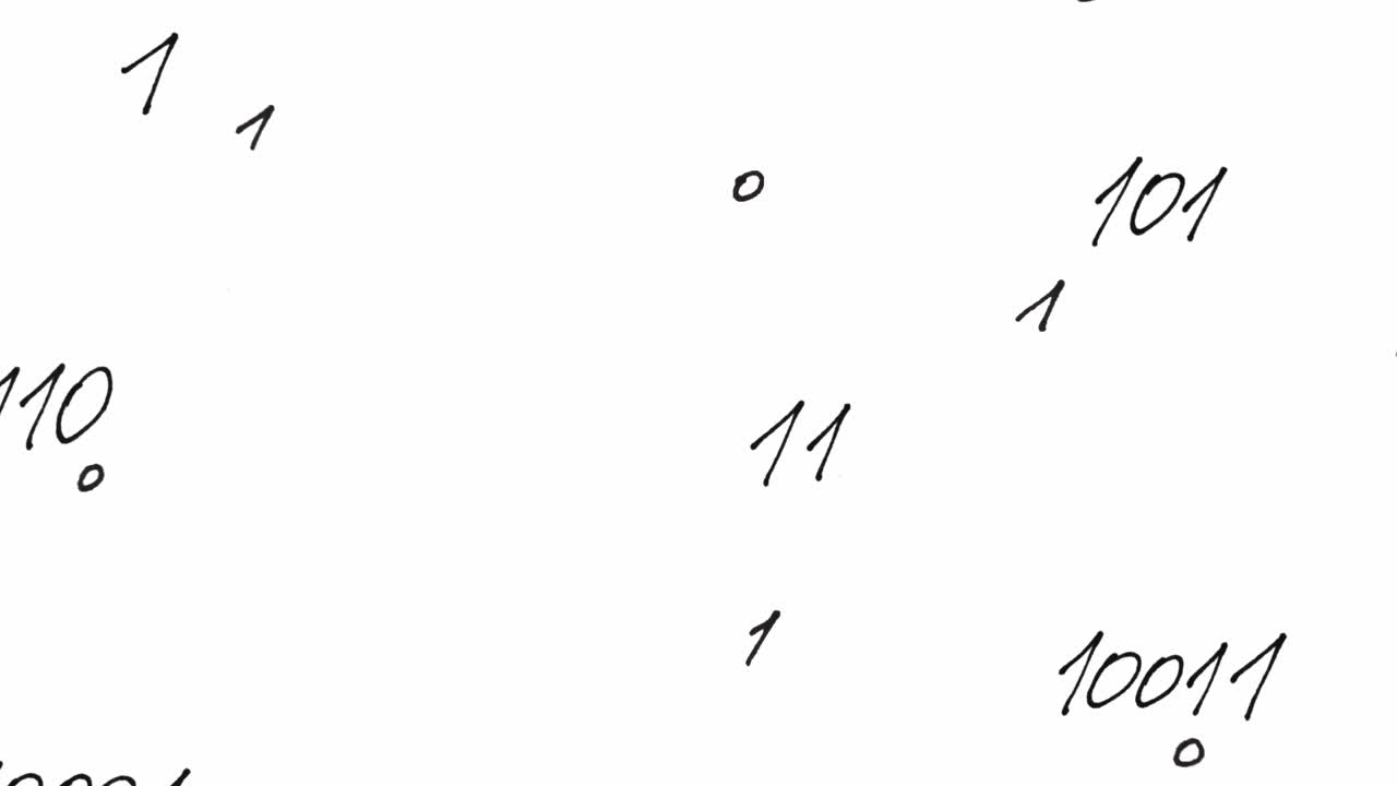 Binary code, animation. Animation on a binary code