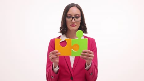 woman solving a puzzle