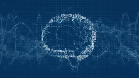 animación de formas blancas y cerebro moviéndose sobre un fondo azul.