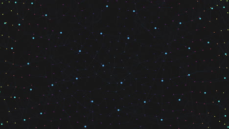 cuadrícula punteada colorida en fondo negro sombras de azul, púrpura y rosa