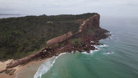 aerial view of charles hamey lookout at kattang nature reserve in north coast of nsw, australia.