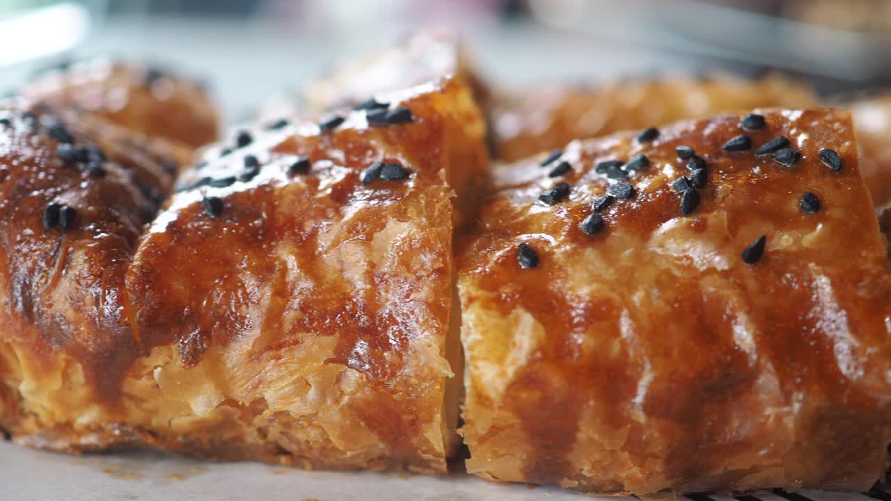 Delicious pastry with sesame seeds