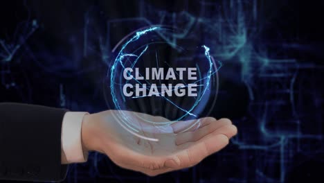 painted hand shows climate change