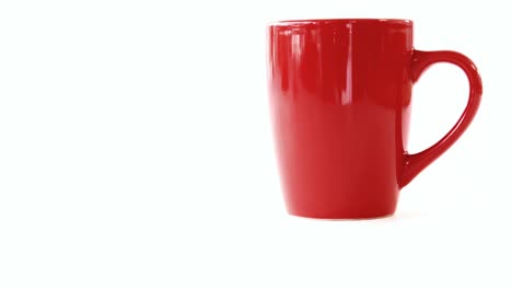 black coffee served in red cup