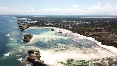 birds eye view, watamu coastal scenery of exotic travel destination