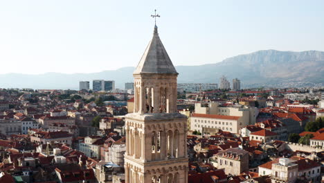 bell tower of catholic cathedral of saint domnius in split, croatia