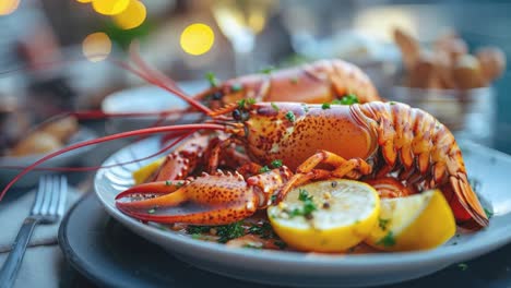 lobster with lemon and parsley