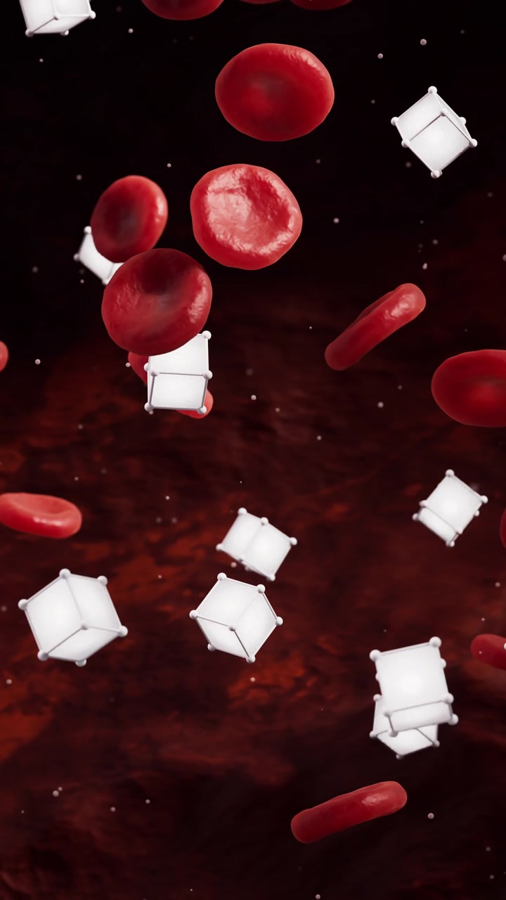 Røde blodlegemer med biologisk og medicinsk koncept, 3D-gengivelse