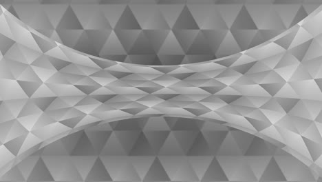 triangle pattern of geometric shapes. abstract polygonal loop animation. monochrome gradient background.