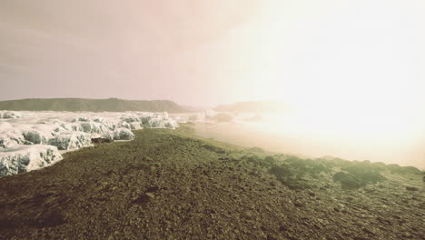 frozen landscape at dawn