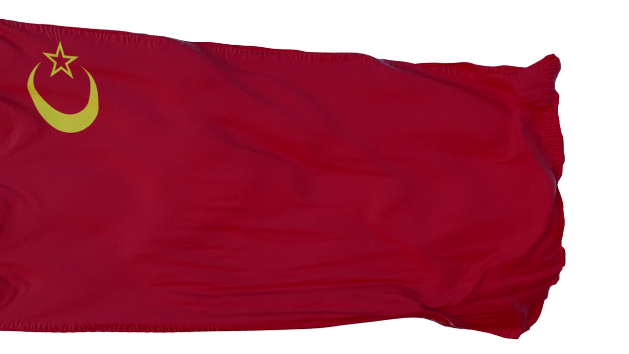 Bendera Uni Republik Sosialis Islam Animasi Realistis Terisolasi. Putaran Mulus, 4K