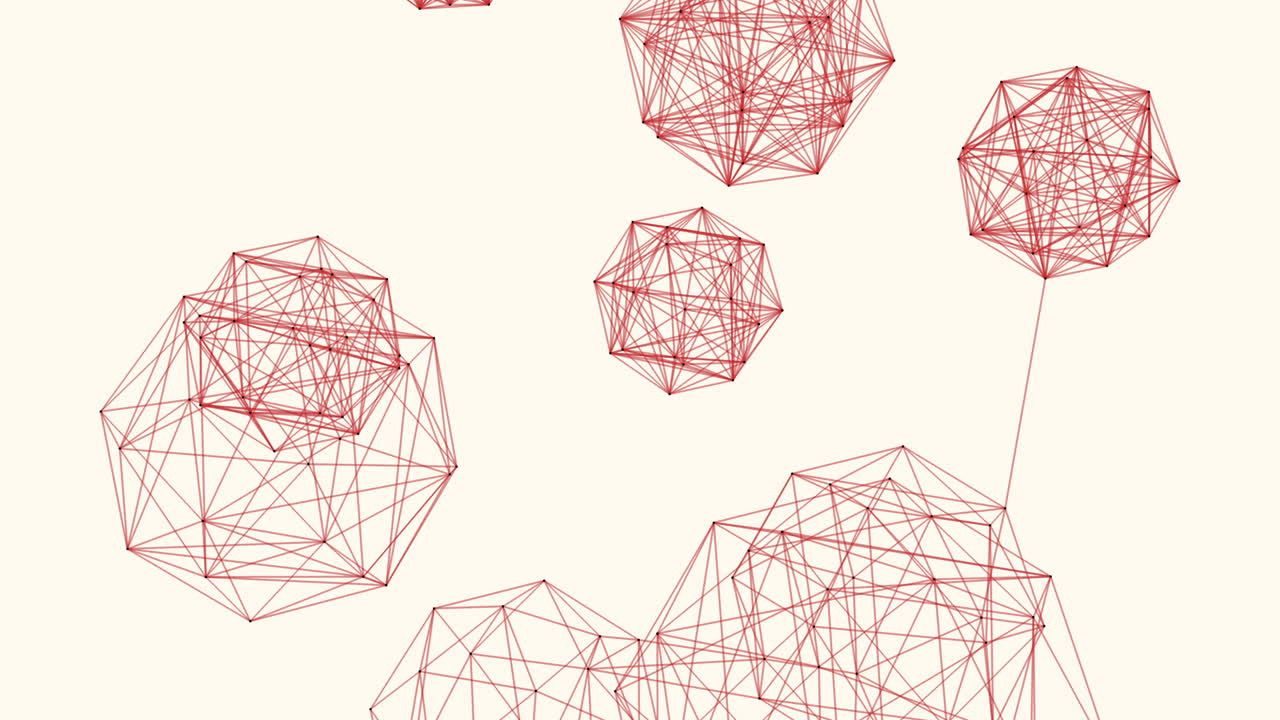 red compleja de nodos interconectados en renderización 3d