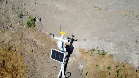 weather monitoring devices station powered by solar panel and uninterrupted power supply