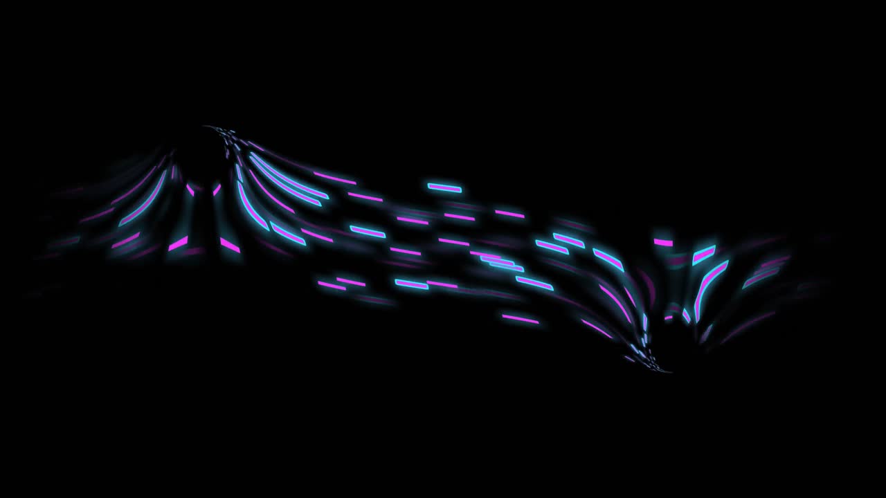 animación de rastros luminosos de transferencia de datos que se mueven sobre un fondo negro