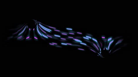 Animation-of-glowing-light-trails-of-data-transfer-moving-on-black-background