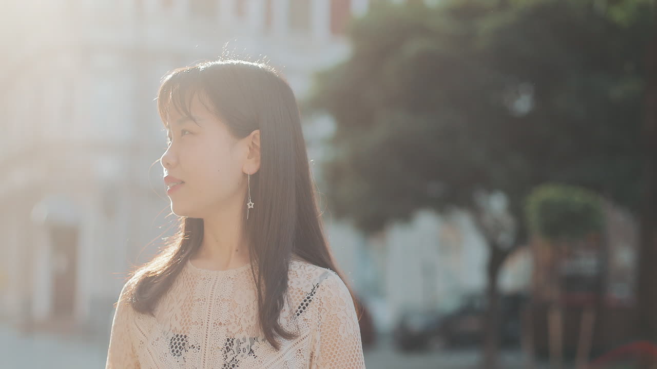 Portrait of a young woman outdoors