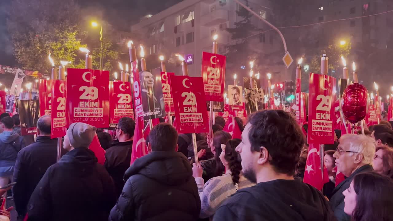 October 29 Republic Day was celebrated with a crowd in Bagdat Street, Kadıköy, Istanbul, Turkey