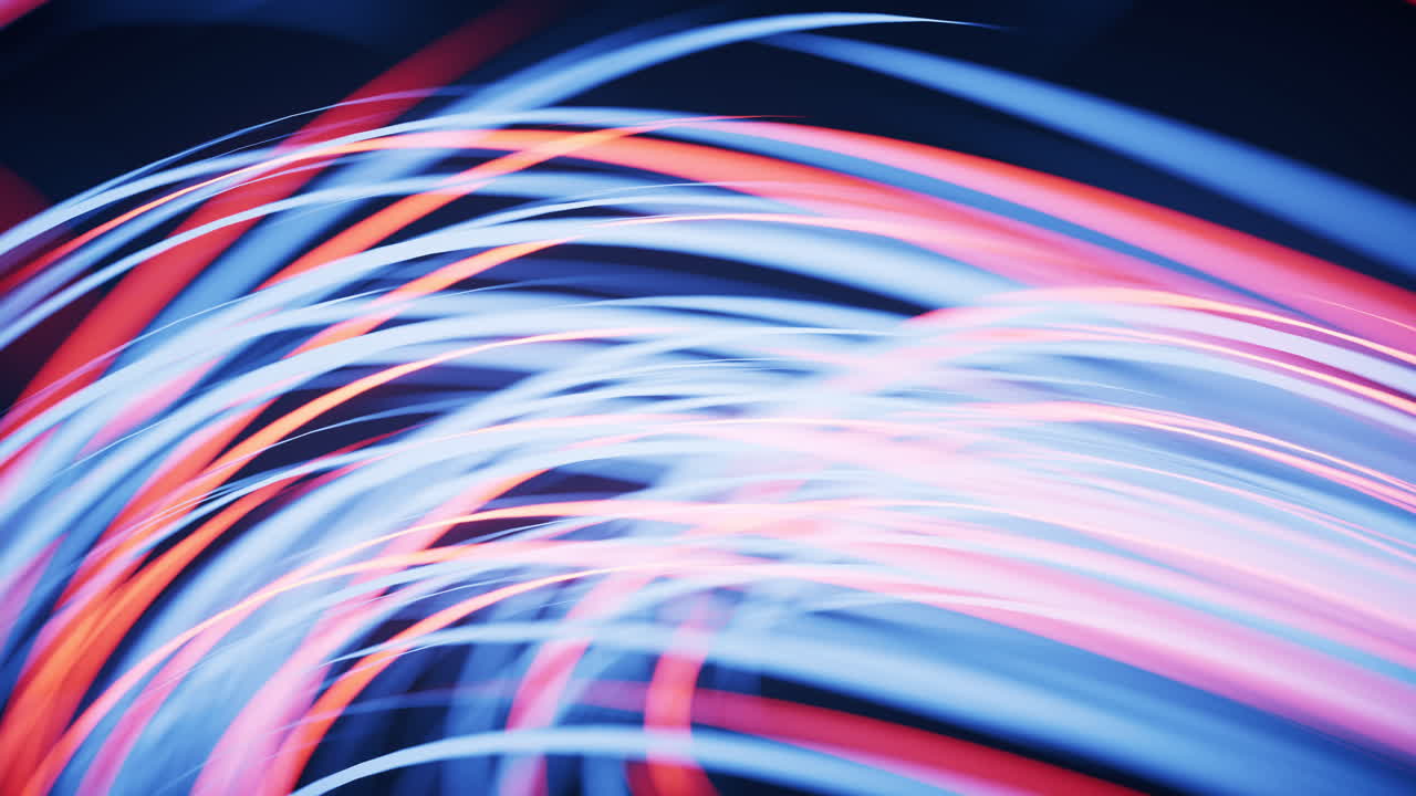 curvas fluidas con líneas de neón brillantes, renderización en 3d.