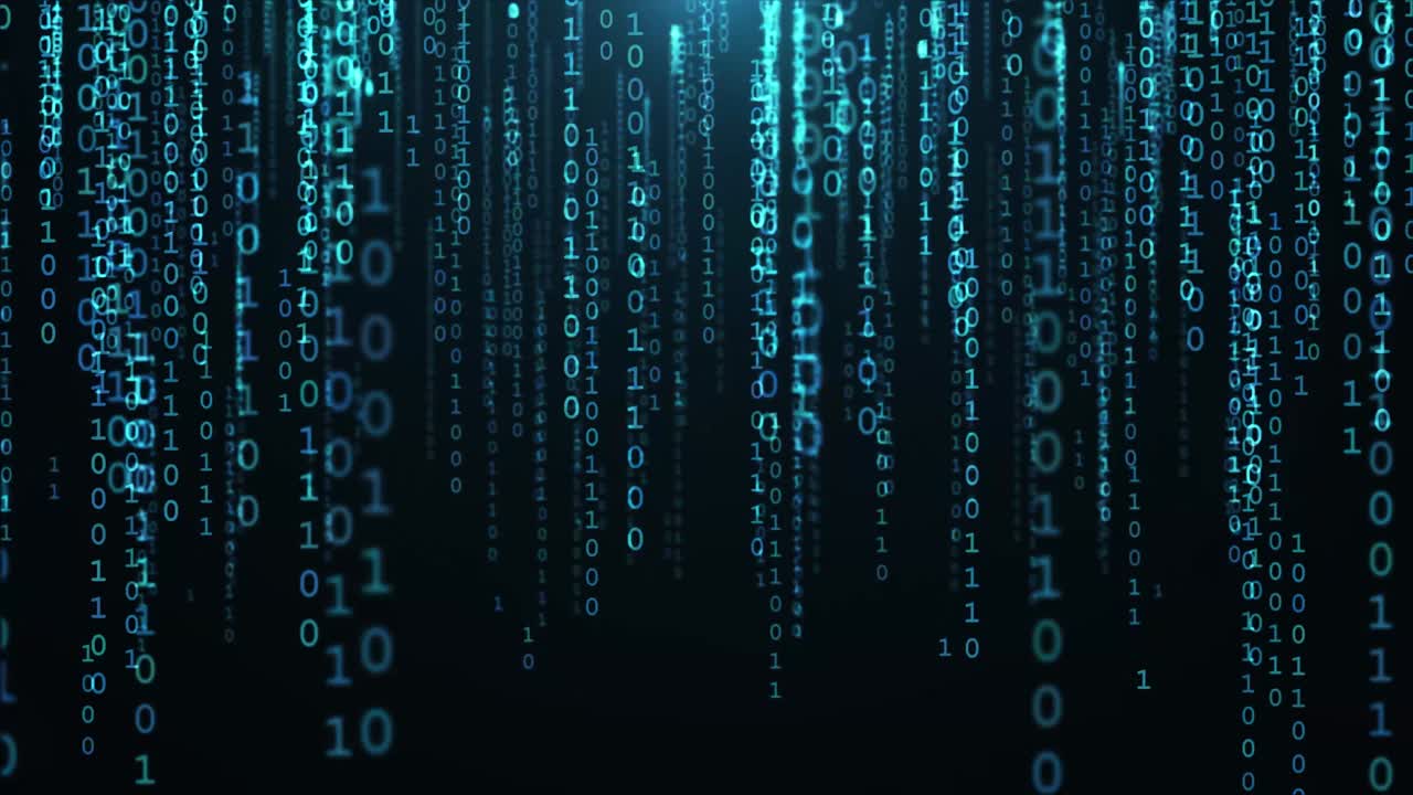 Binary Code Innovation Technology Animation - 4K Loopable
