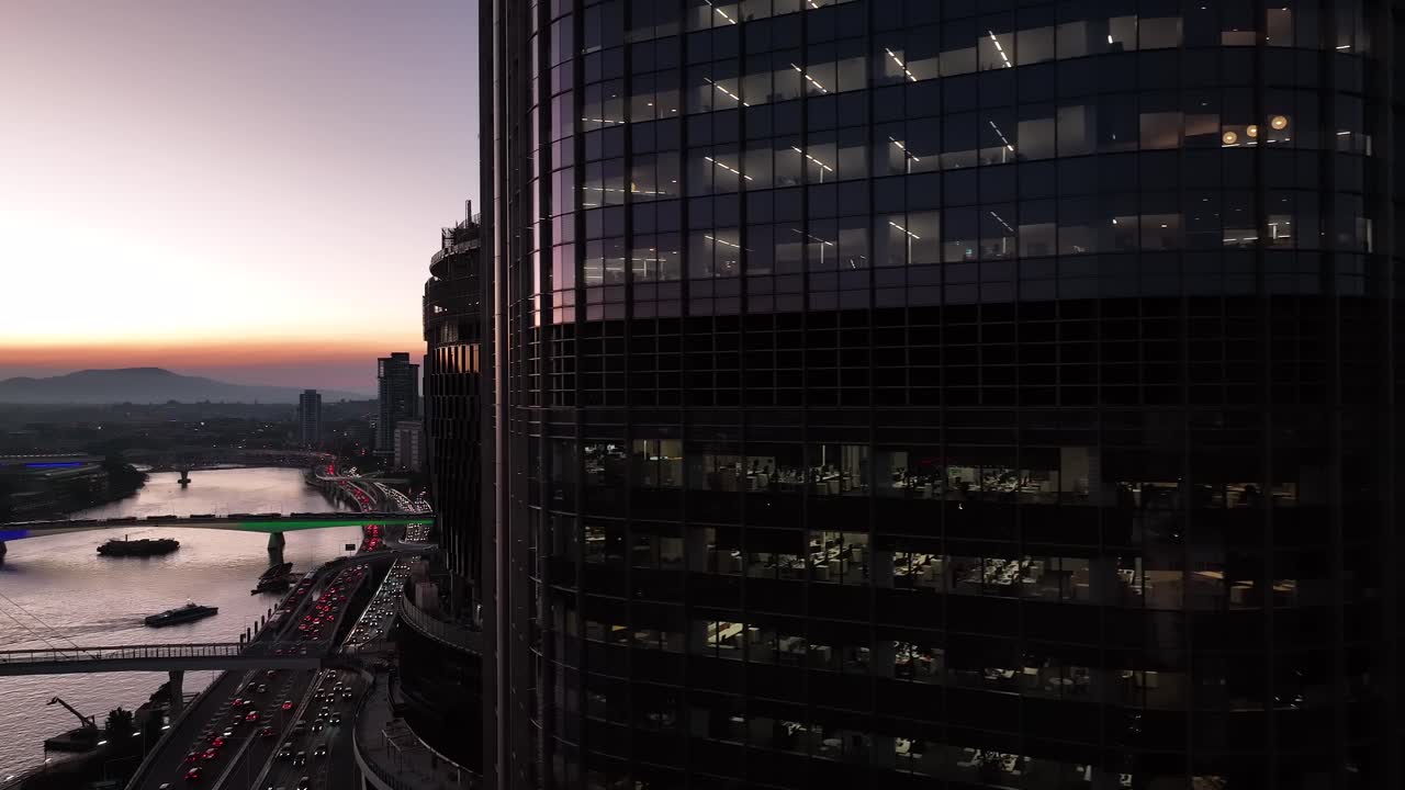 Drone orbiting shot of Brisbane's Queens Wharf Casino development