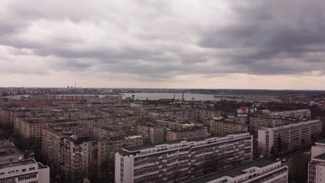 aerial footage of grey concrete blocks