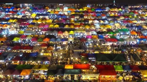 high view of rod fai night market, ratchada