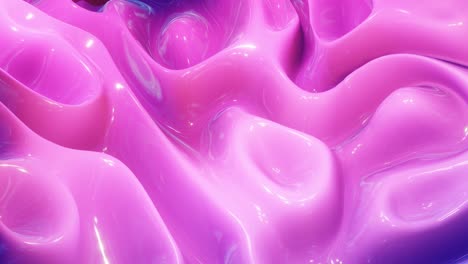 looped festive liquid bg in 4k. abstract wavy pattern on bright glossy surface, liquid gradient pink color, waves on paint fluid in smooth animation. glitters on viscous 3d liquid. creative backdro