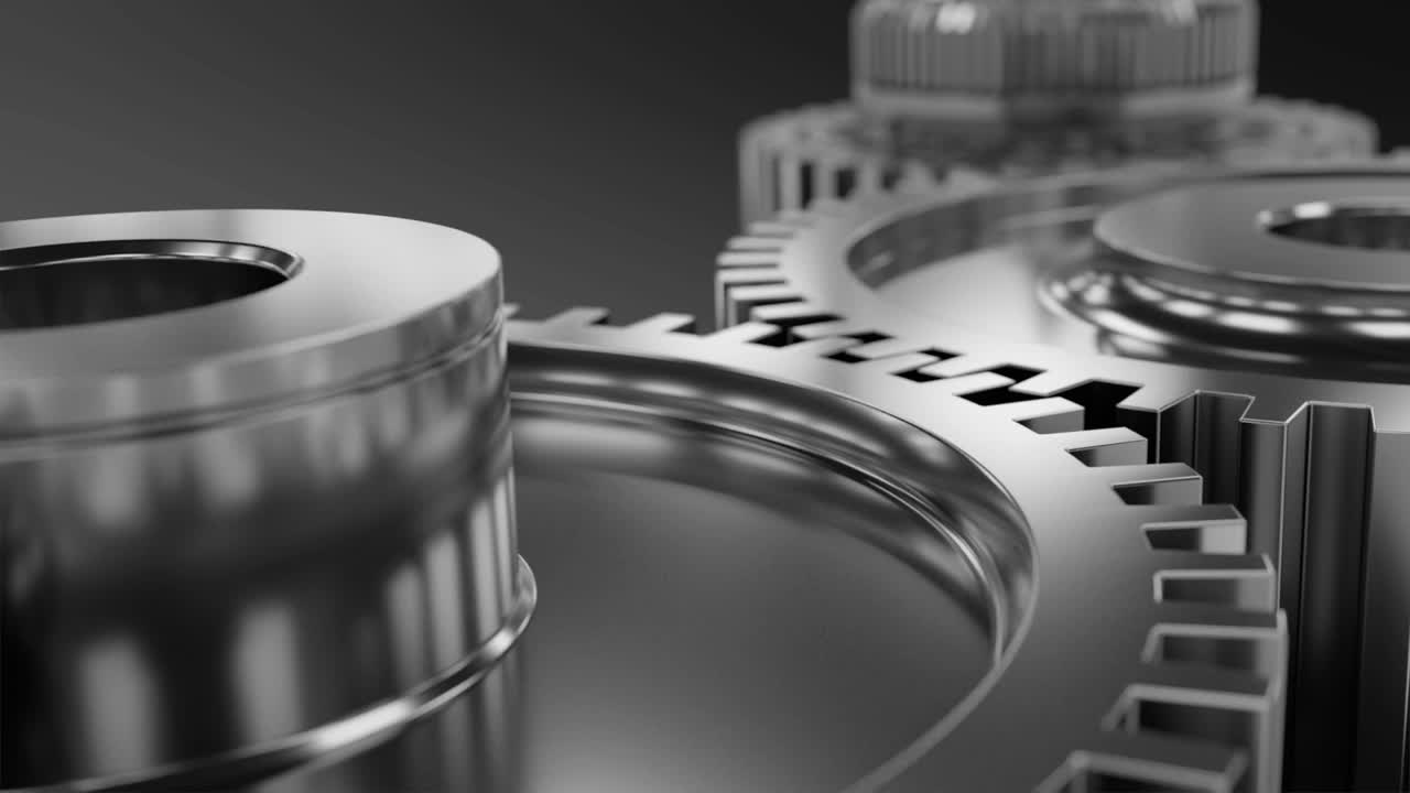 기어와 함께 산업용 비디오 배경 3d 애니메이션