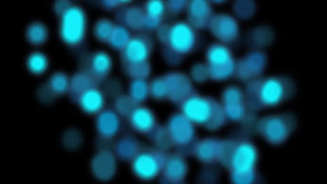 animation of flashing defocused blue light spots on black background