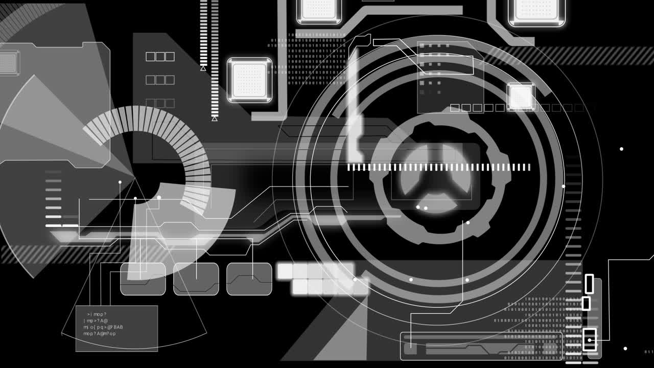 Animation of mesh of network connections moving in seamless loop on a black background