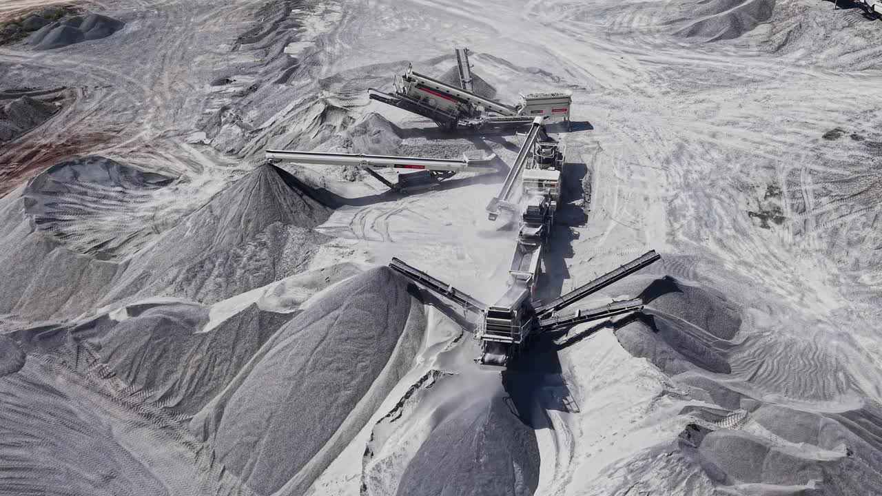 Aerial View of Stone Crushing Plant in a Large Quarry
