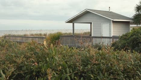 slider with ocean and beach cabana in south carolina coastal town