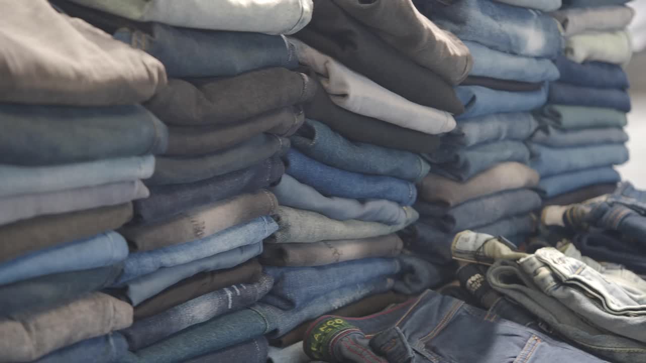 Stacks of Folded Jeans