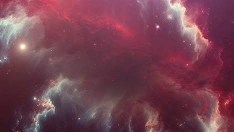 4k red nebula clouds animation