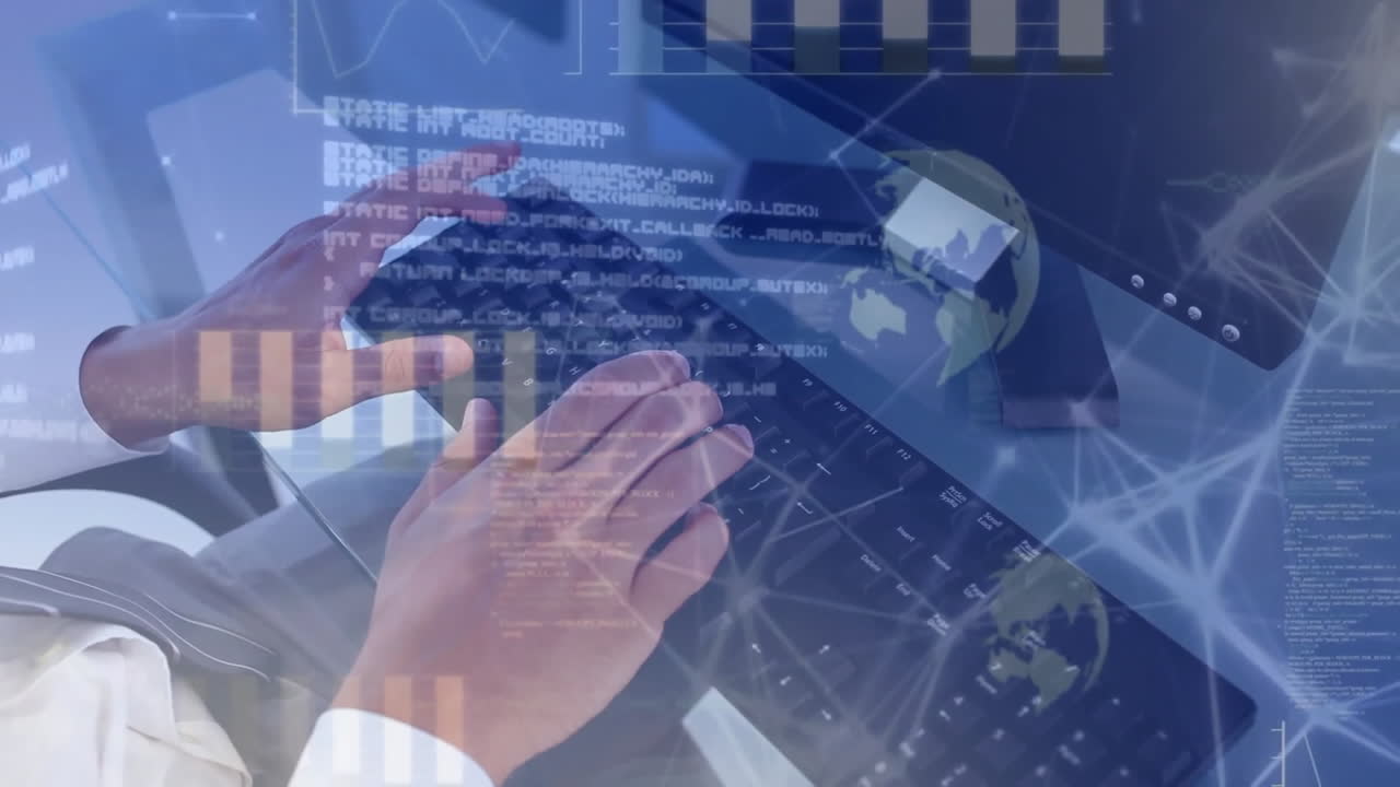 컴퓨터를 이용한 이중 인종 학생에 대한 데이터 처리의 애니메이션