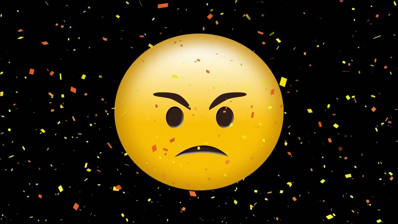 Animace žlutého naštvaného emoji