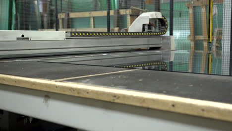 big industry glass sheet cutting table in the factory