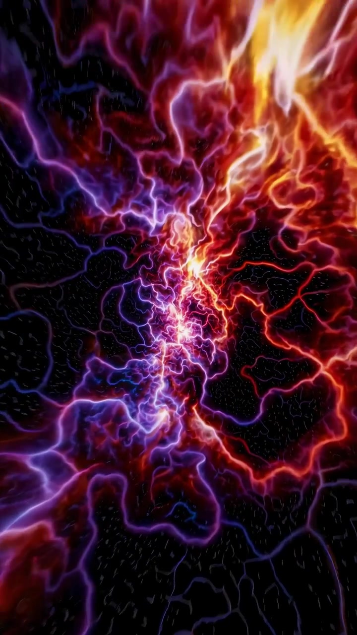 Tunnel astratto di energia elettrica luminosa e plasma
