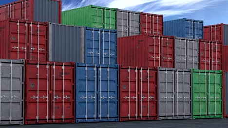 stacks of cargo shipping containers seamless loop