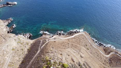 gran línea costera en la vista superior de las islas canarias, españa