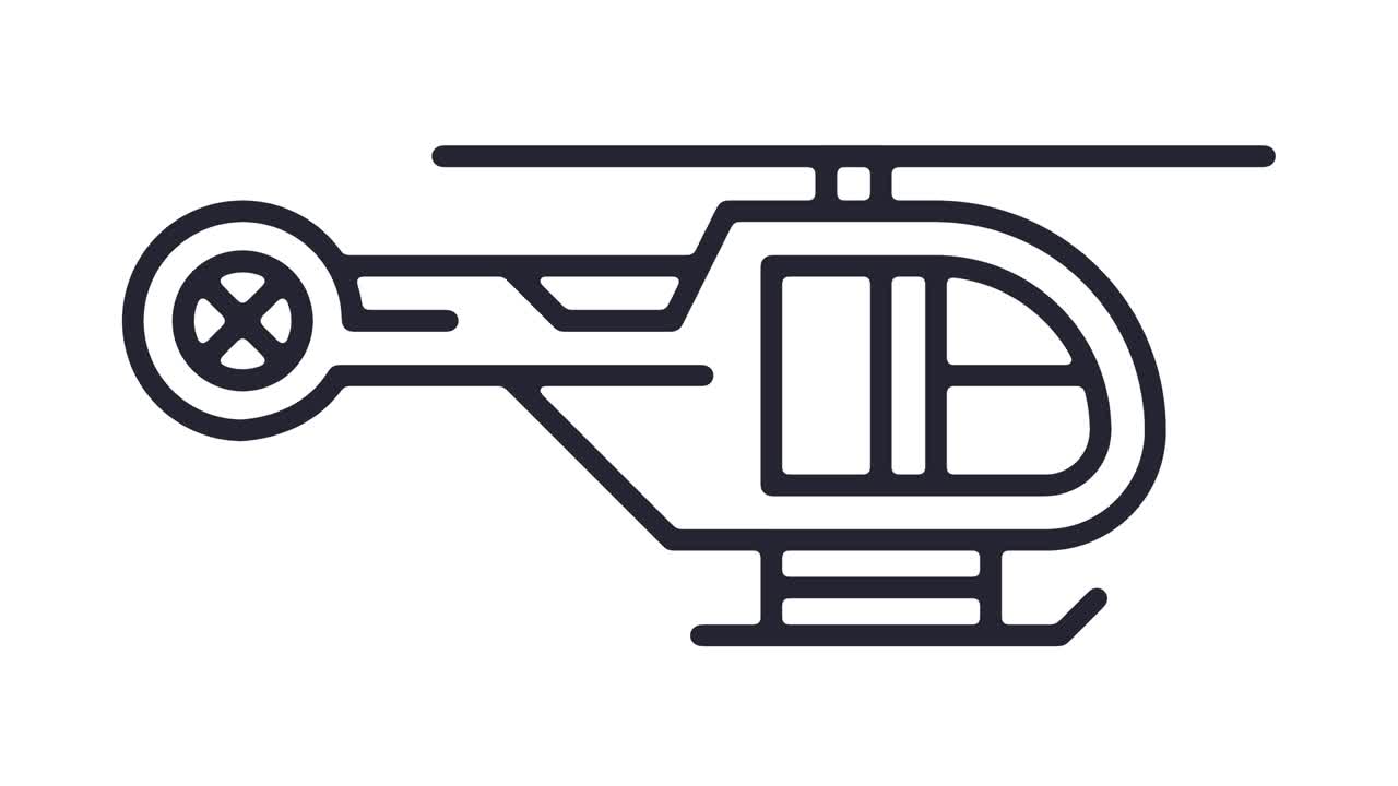 운송 시스템 라인 아이콘 애니메이션과 알파