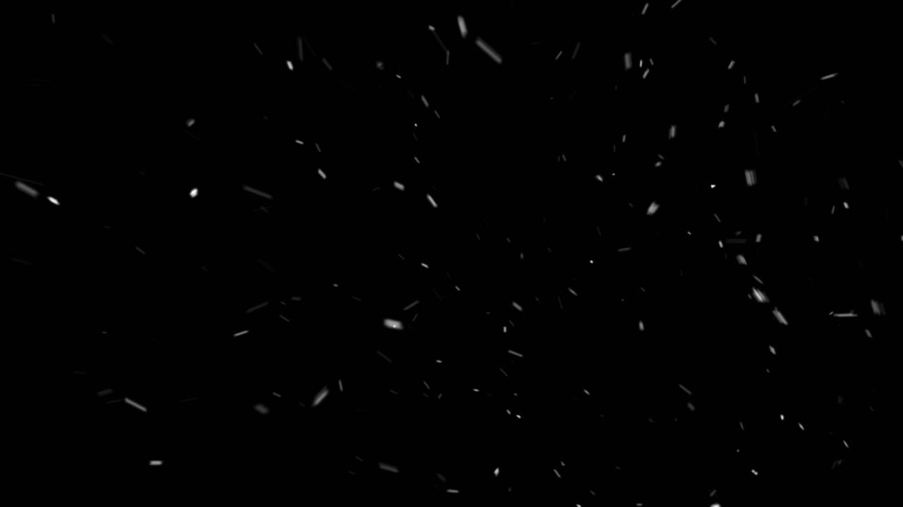 Realistic snow particles fall and drift quickly in wind on isolated ...