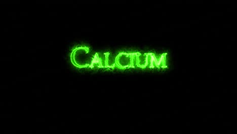 calcium, chemical element, written with fire. loop