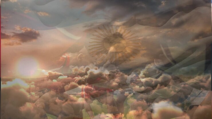 Animation af Argentinas flag over skyer.