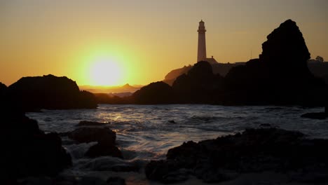 Pescadero-Pigeon-Point-Light-House-Bei-Sonnenuntergang,-Kalifornien-02