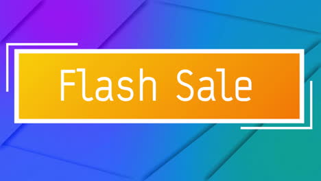 animación del texto de venta flash sobre un fondo de patrón vibrante