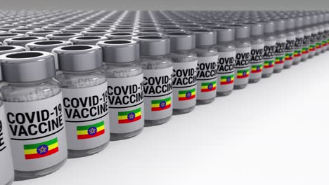 botellas de vacuna contra la covid-19 en etiopía