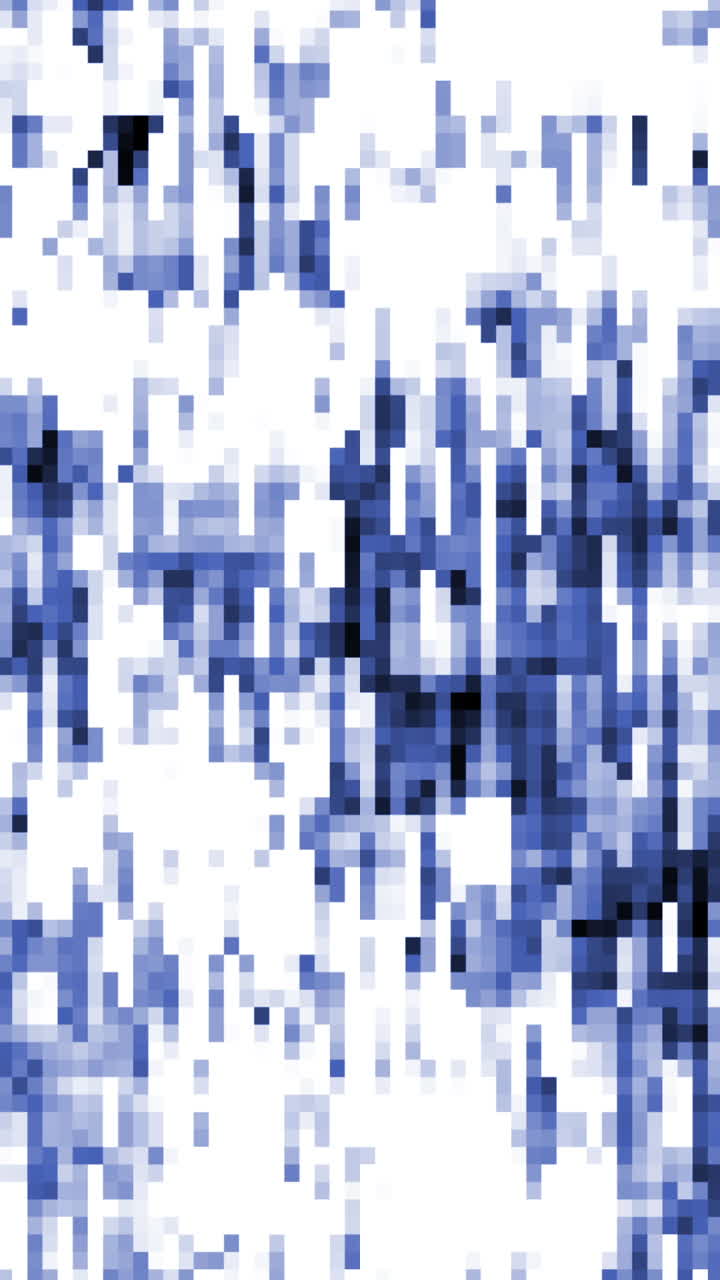 Effetto di transizione glitch con rumore pixelato blu