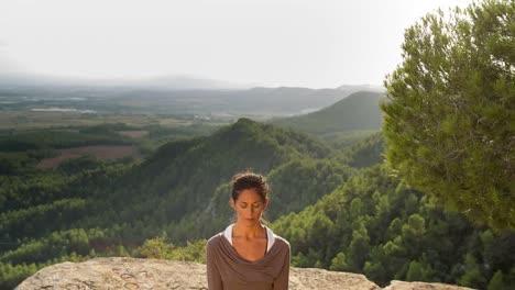 woman doing yoga outside 49