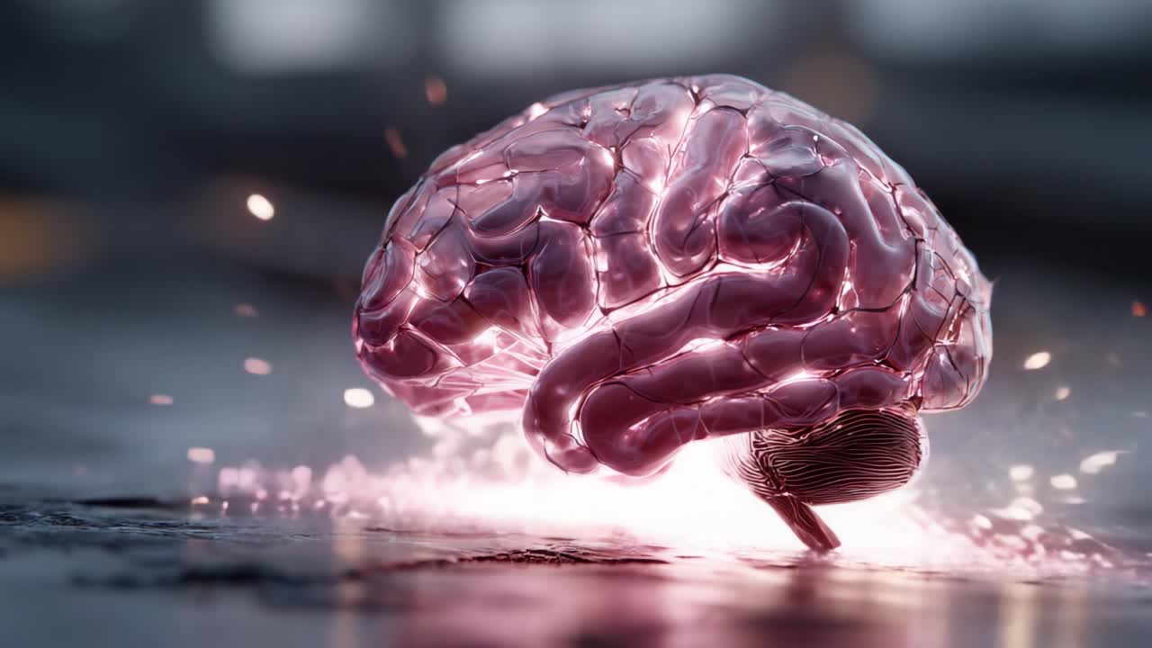Una Sorprendente Rappresentazione Visiva di un Cervello Che Emette Scintille, Che Mostra l'Intersezione tra Tecnologia e Neuroscienze in un Design Artistico Accattivante